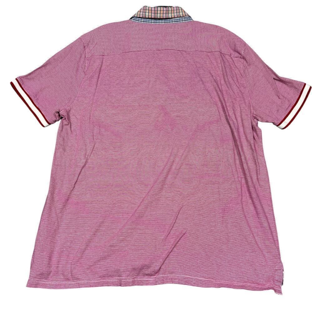 Ted Baker London Red Microstripe Polo Shirt Size 7 (XL) - Picture 5 of 8